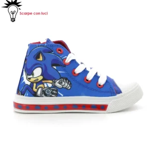 Scarpa Tela Alta Con Luci Sonic Bimbo 25-33
