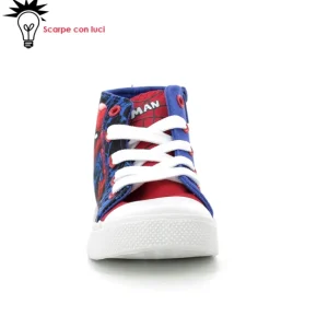 Scarpa Tela Alta Con Luci Spiderman Bimbo 25-33