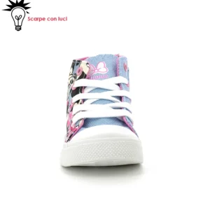 Scarpa Tela Alta Con Luci Minnie Bimba 25-33