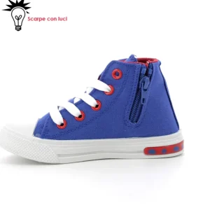 Scarpa Tela Alta Con Luci Sonic Bimbo 25-33