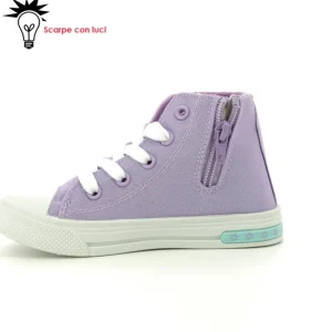 Scarpa Tela Alta Con Luci Frozen Bimba 25-33