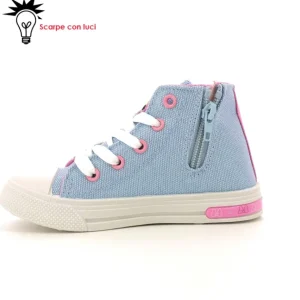 Scarpa Tela Alta Con Luci Minnie Bimba 25-33
