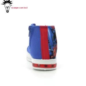 Scarpa Tela Alta Con Luci Spiderman Bimbo 25-33