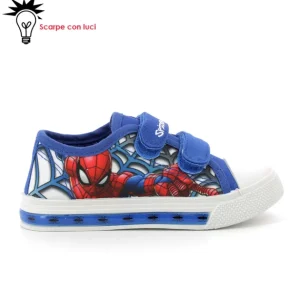 Scarpa Tela Bassa Con Luci Spiderman Bimbo 25-33