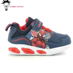 Sneakers Velcro Con Luci Spiderman Bambino 21-25