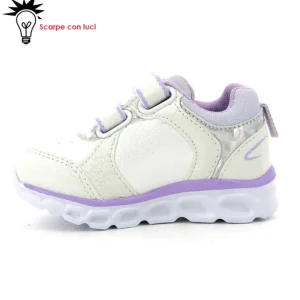 Sneakers Velcro Con Luci Unicorno Bambina 21-25