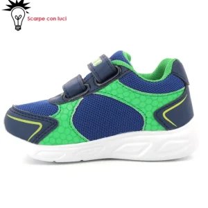 Sneakers Velcro Con Luci Dinosauro Bimbo 20-25