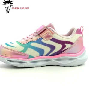 Sneakers Velcro Con Luci Unicorno Bambina 25-33